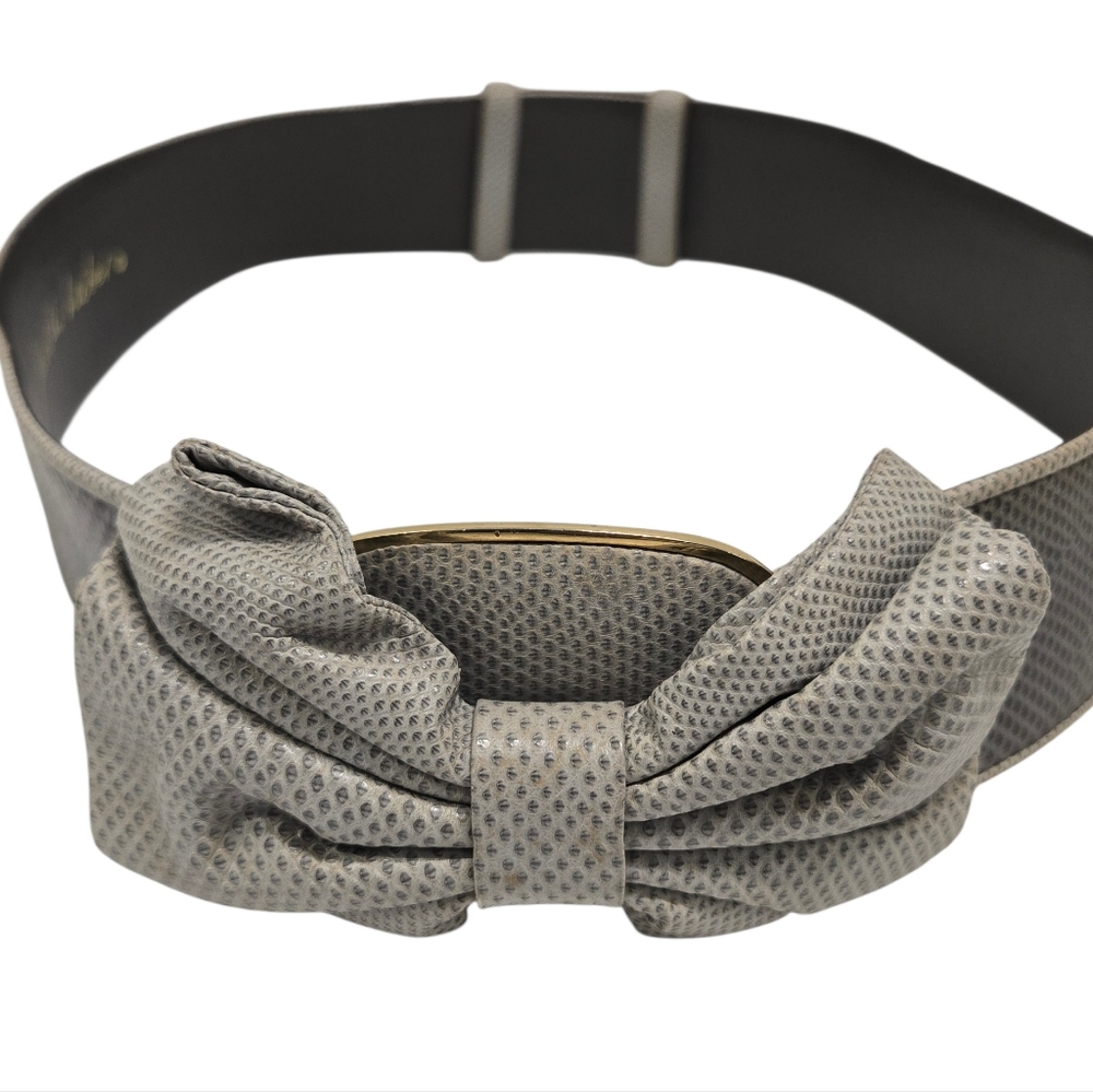 Elegant JUDITH LEIBER Vintage Snakeskin Bow Belt M/L